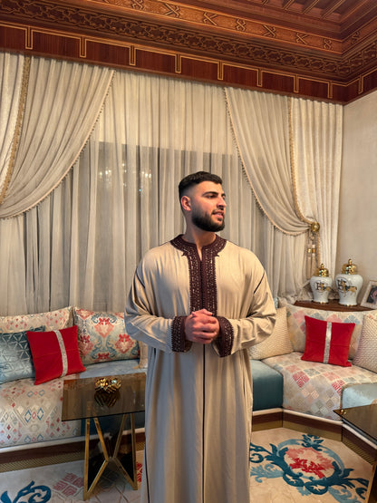 Caftan Royal Marron – 4 Fils Mlifa Extra