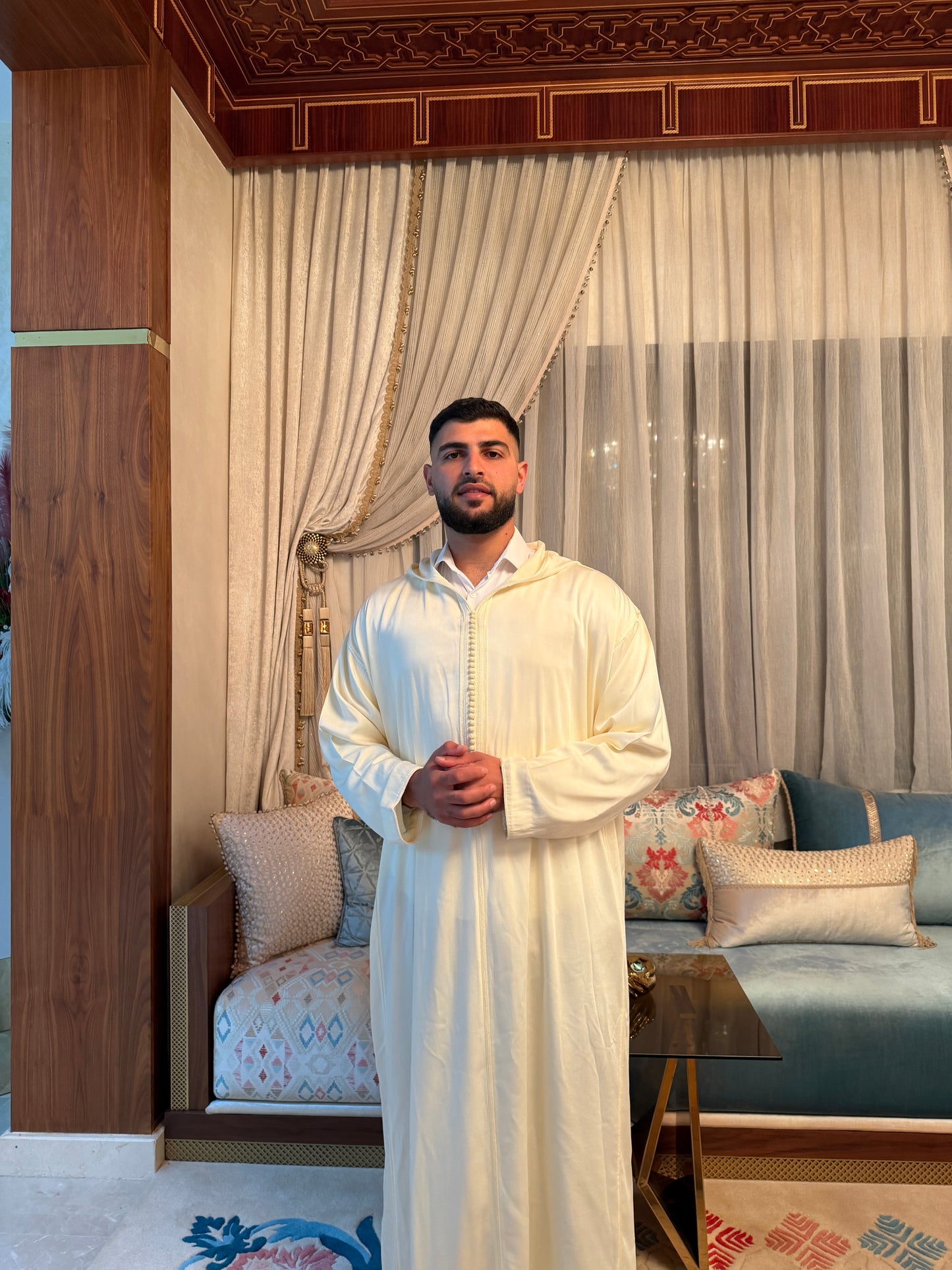 Djellaba Estivale Blanc Cassé – Mlifa Premium