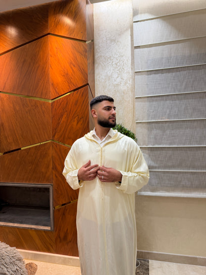 Djellaba Estivale Blanc Cassé – Mlifa Premium