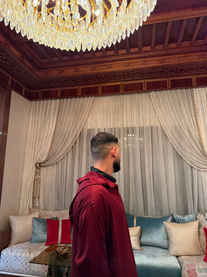 Djellaba Estivale Bordeaux – Mlifa Premium