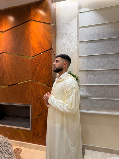 Djellaba Estivale Blanc Cassé – Mlifa Premium